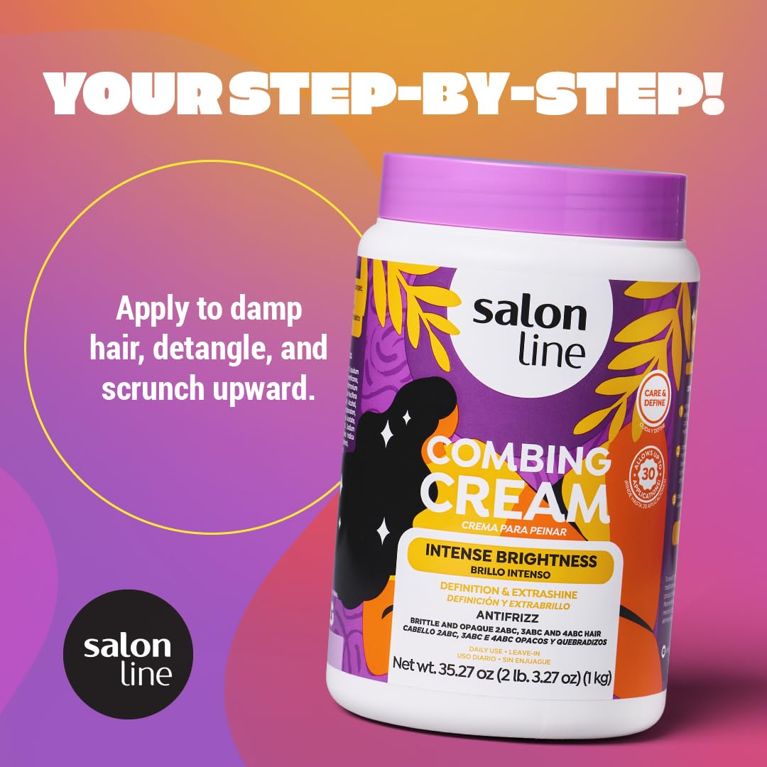 Salon Line cream on hand demonstrating easy spread and immediate slip for detangling