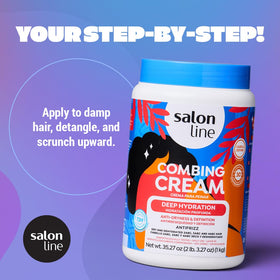 Salon Line ingredient label close-up showing coconut and aloe benefits