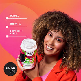 Salon Line cream texture close-up demonstrating smooth slip for detangling