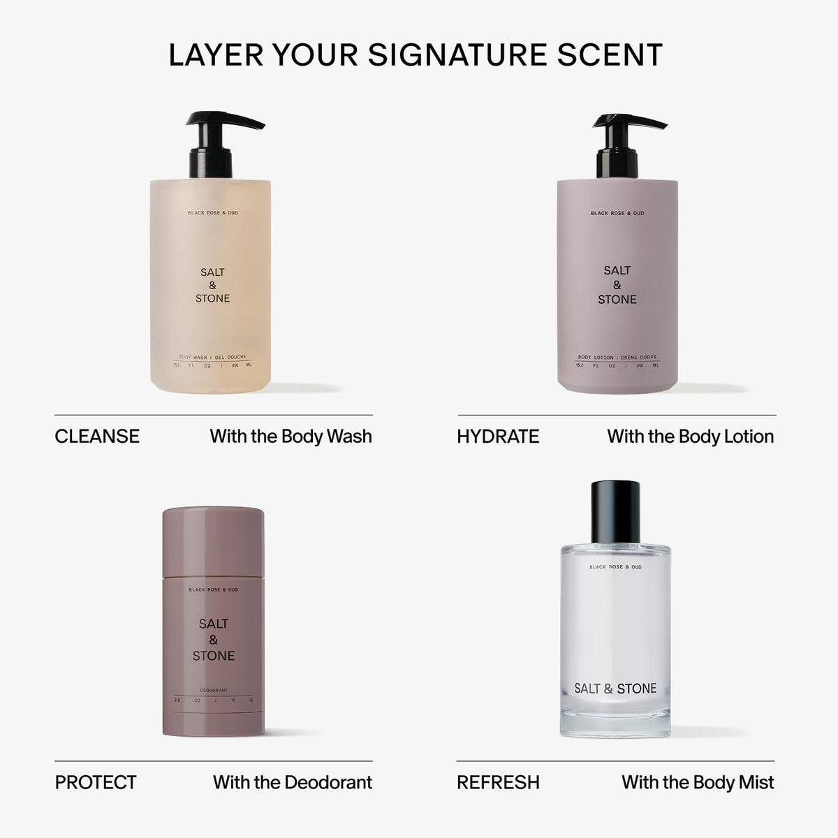 Salt & Stone label detail showing scent name and clean ingredient claims
