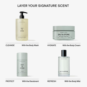 Salt & Stone label close-up highlighting vegan and cruelty-free benefits