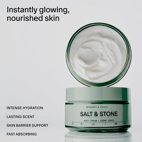 Salt & Stone cream texture close-up showing rich non-greasy hydration
