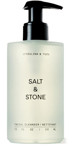Salt & Stone cleanser front view shows packaging and size benefit