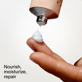 Salt & Stone being applied to hands showing quick absorption and softening benefit
