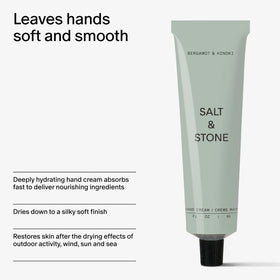 Salt & Stone label close-up showing ingredients and cruelty-free vegan benefit