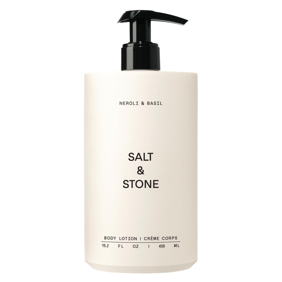 Salt & Stone front packaging shows neroli basil lotion and quick hydration benefit