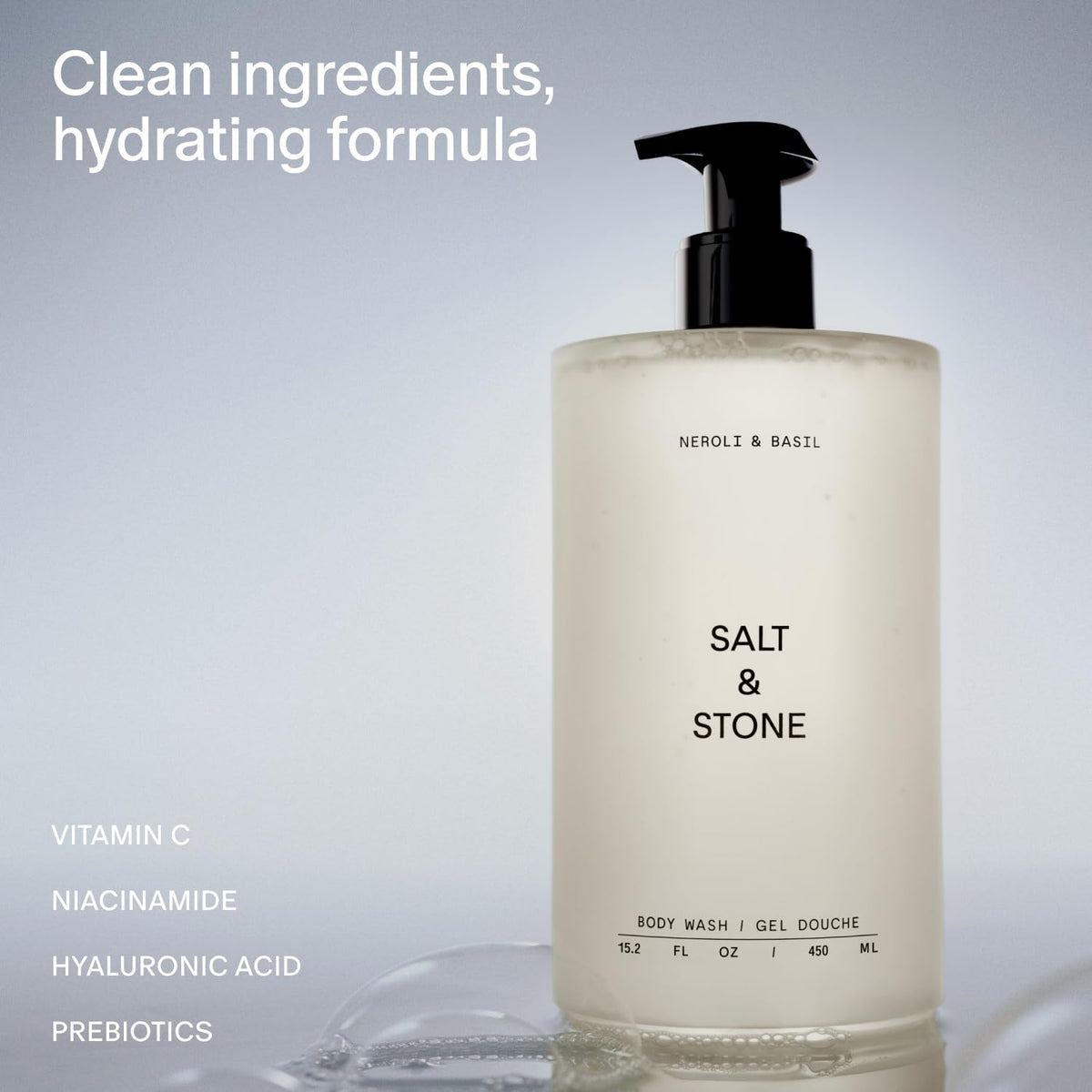 Salt & Stone pump close-up highlighting easy dispensing and control