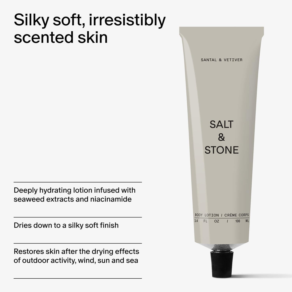 Salt & Stone ingredient label highlighting vegan cruelty-free formulation