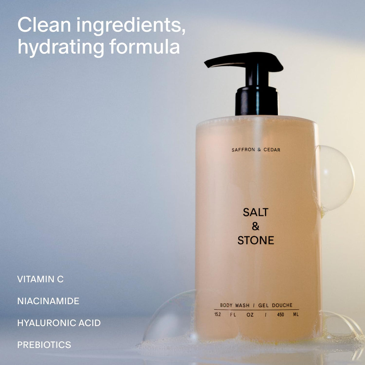 Salt & Stone gel texture close-up demonstrating moisturizing glide