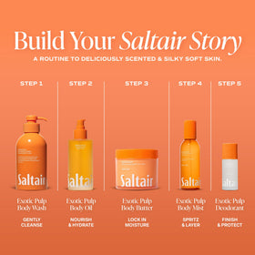 Applying Saltair oil to towel-damp skin for fast absorption and hydration