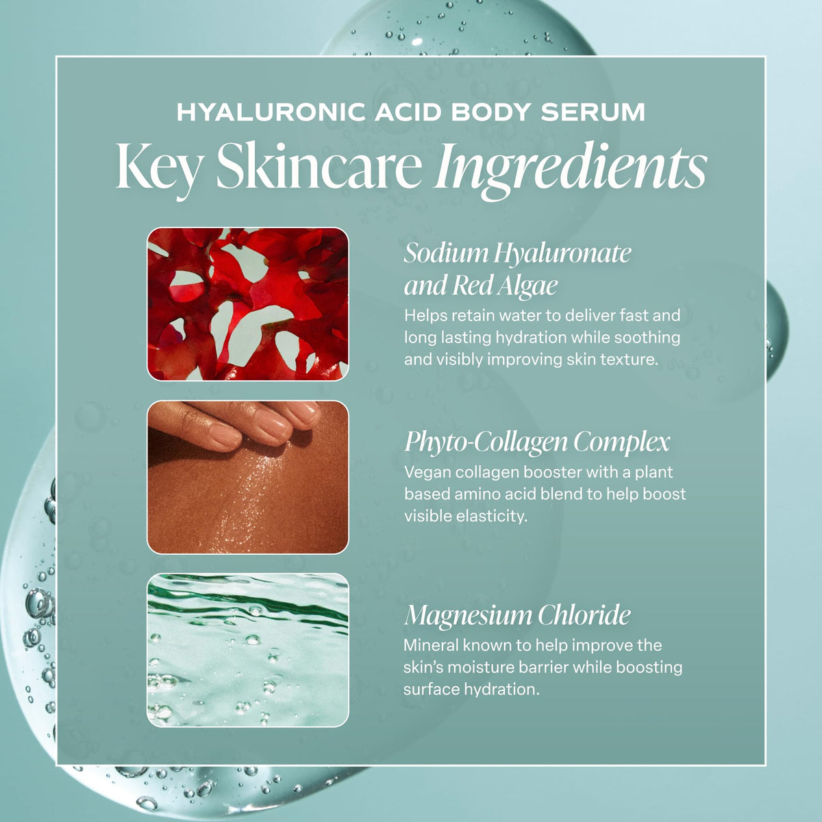 Saltair serum applied to forearm showing visible smoothing effect