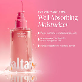 Saltair being massaged onto leg illustrating fast absorption and moisturized skin benefit
