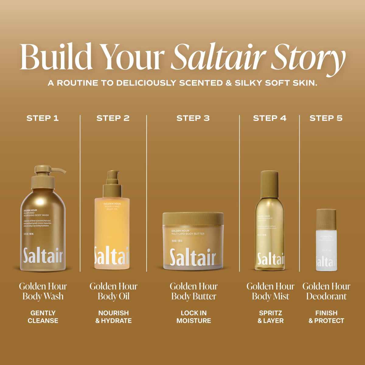 Saltair oil being rubbed on legs demonstrating quick absorption and dewy finish benefit
