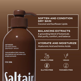 Saltair bathroom styling showing product enhancing shower decor
