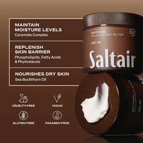 Saltair before and after skin comparison showing visible softness benefit