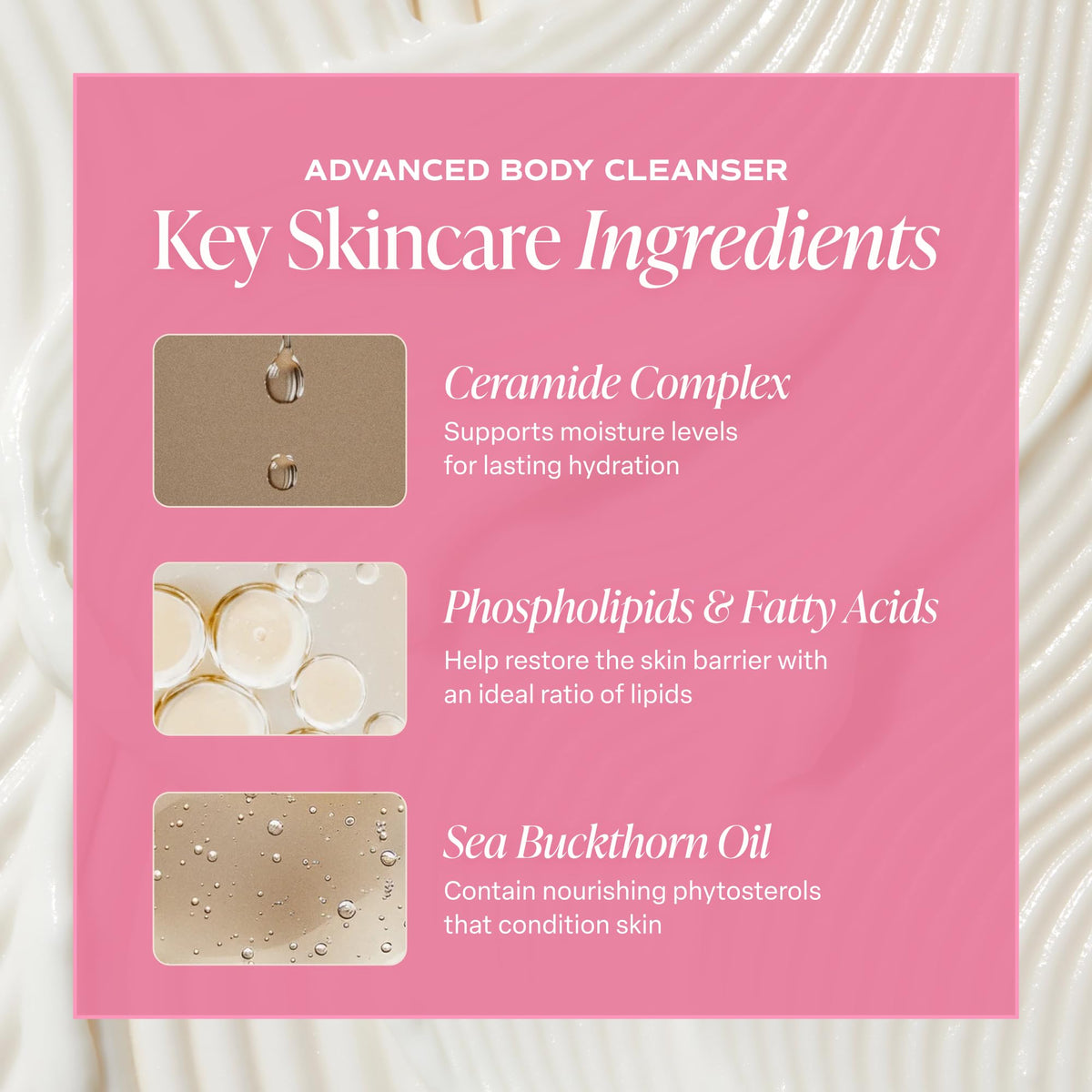 Saltair label close-up highlighting ceramides and clean formulation benefits