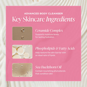 Saltair label close-up highlighting ceramides and clean formulation benefits