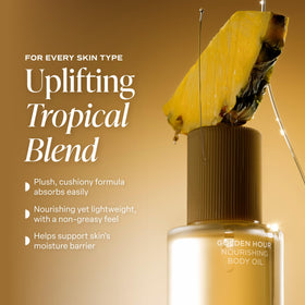 Saltair oil on damp skin illustrating hydration lock-in and dewy finish benefit