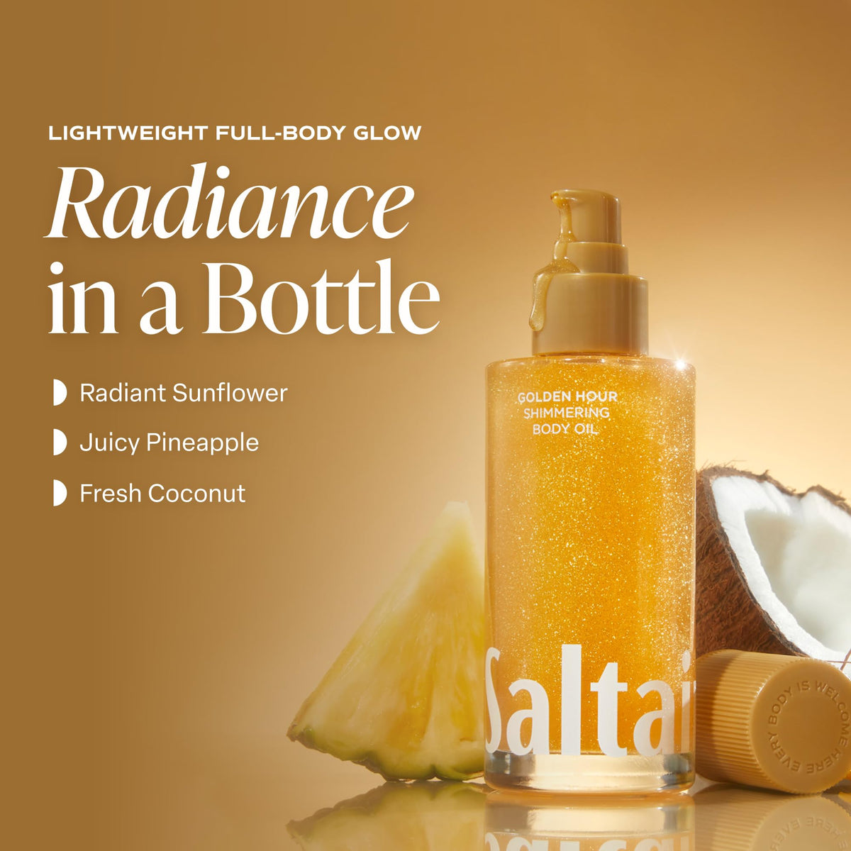 Saltair bottle pump detail showing dispensing action for precise, mess-free use