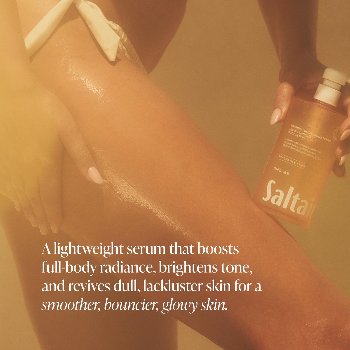 Saltair bottle staged on towel showing everyday routine compatibility