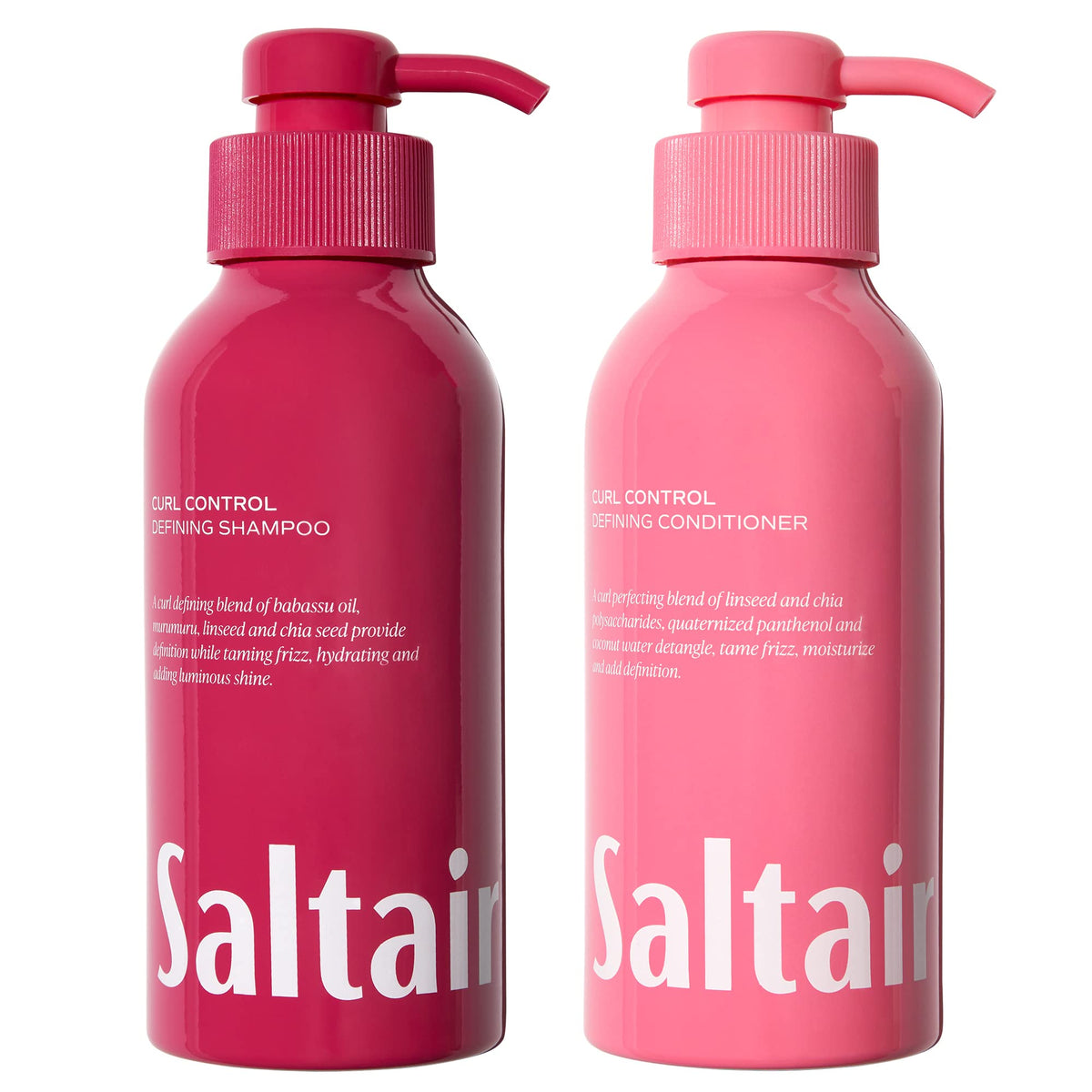 Saltair front packaging showing almond-scented curl control set benefits