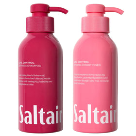 Saltair front packaging showing almond-scented curl control set benefits