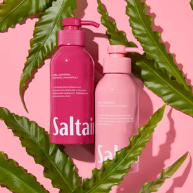 Saltair set styled on bathroom shelf suggesting everyday routine appeal