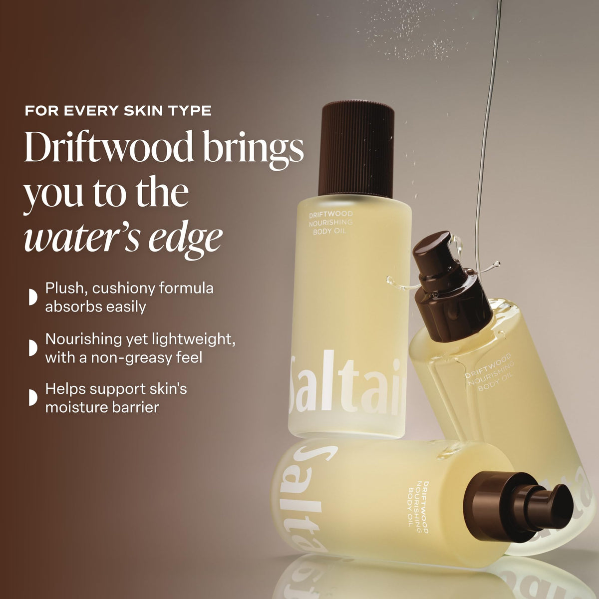 Saltair bottle next to everyday items for clear 4oz size and travel-friendly benefit