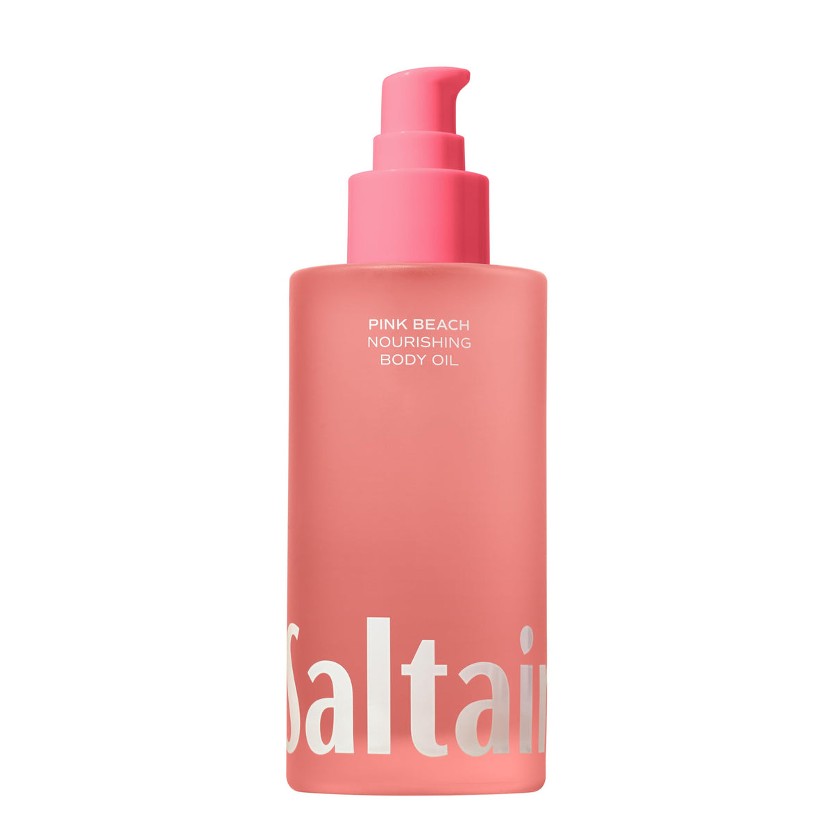 Saltair front bottle showing Pink Beach scent and compact 4oz size, highlighting convenience