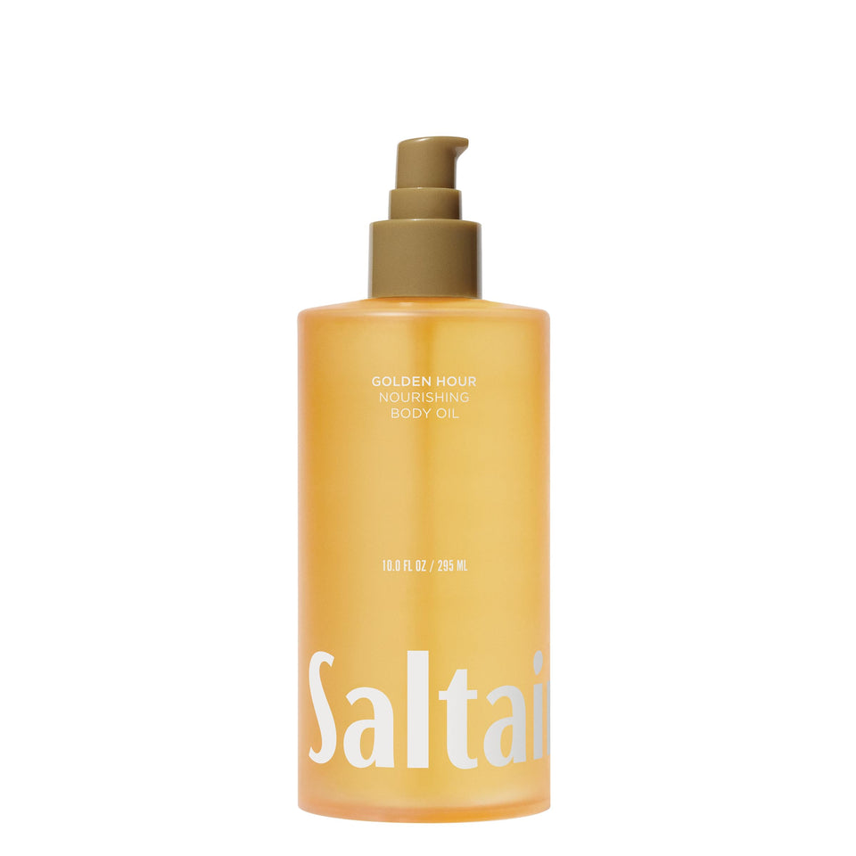 Saltair front packaging bottle showing golden hour scent and 10oz size benefit