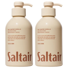 Saltair front packaging showing two 17oz bottles and scent label benefit