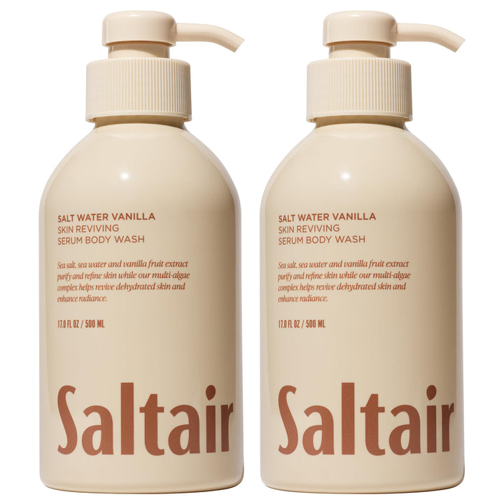 Saltair front packaging showing two 17oz bottles and scent label benefit