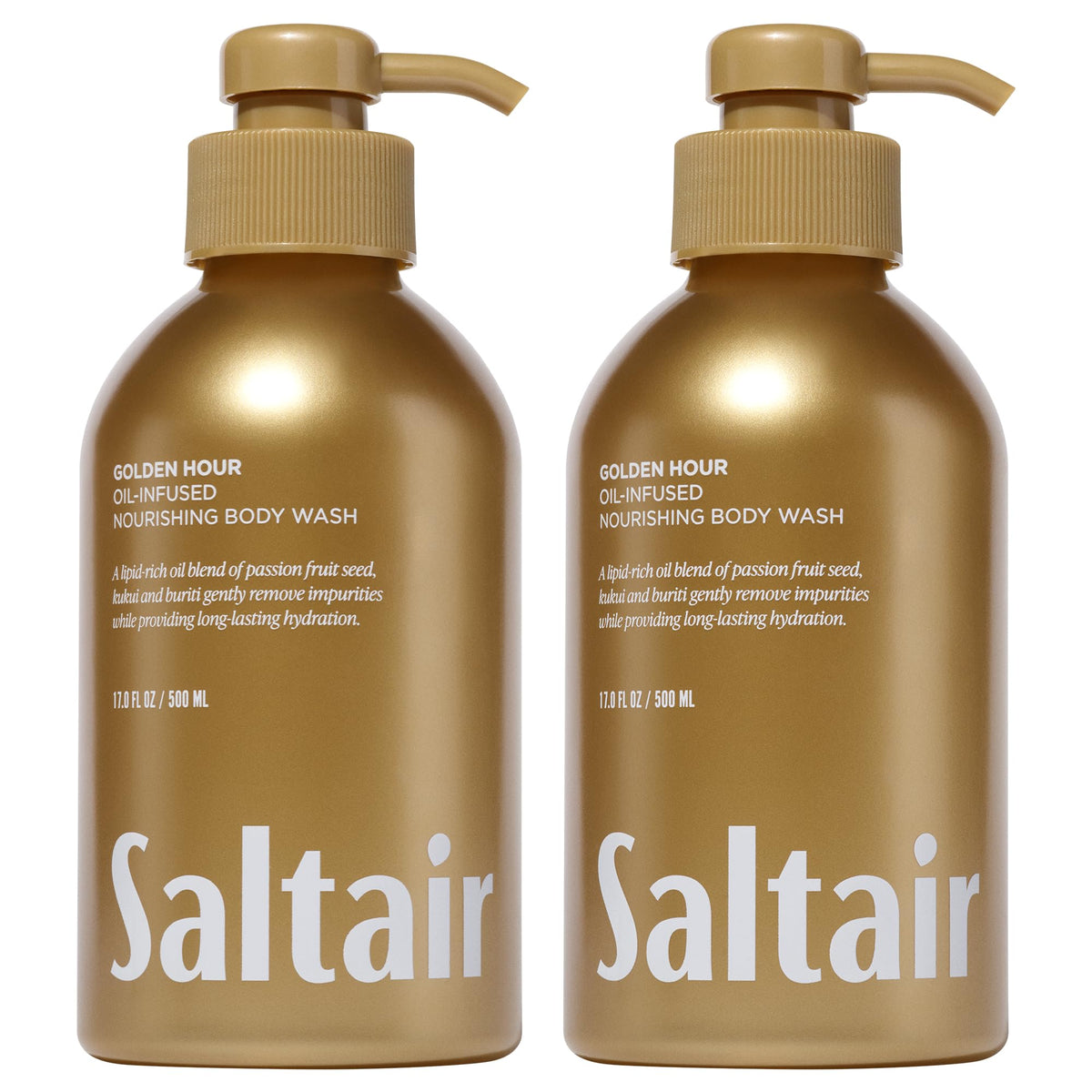 Saltair golden hour front packaging showing two 17oz bottles and scent