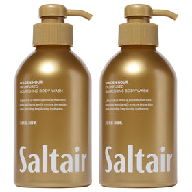 Saltair golden hour front packaging showing two 17oz bottles and scent