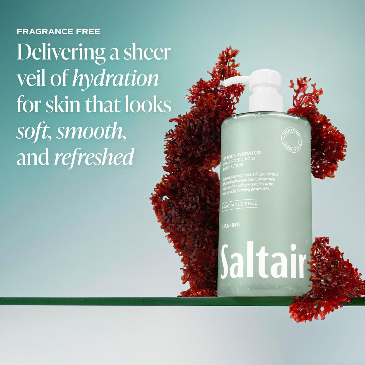 Saltair label close-up highlighting red algae ingredient and barrier support