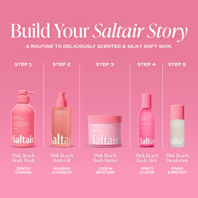 Saltair label ingredient list detail emphasizing paraben-free and vegan benefit
