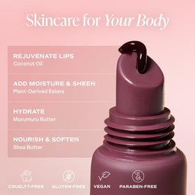 Saltair lip oil texture sheen detail highlighting glossy finish and cushiony moisture