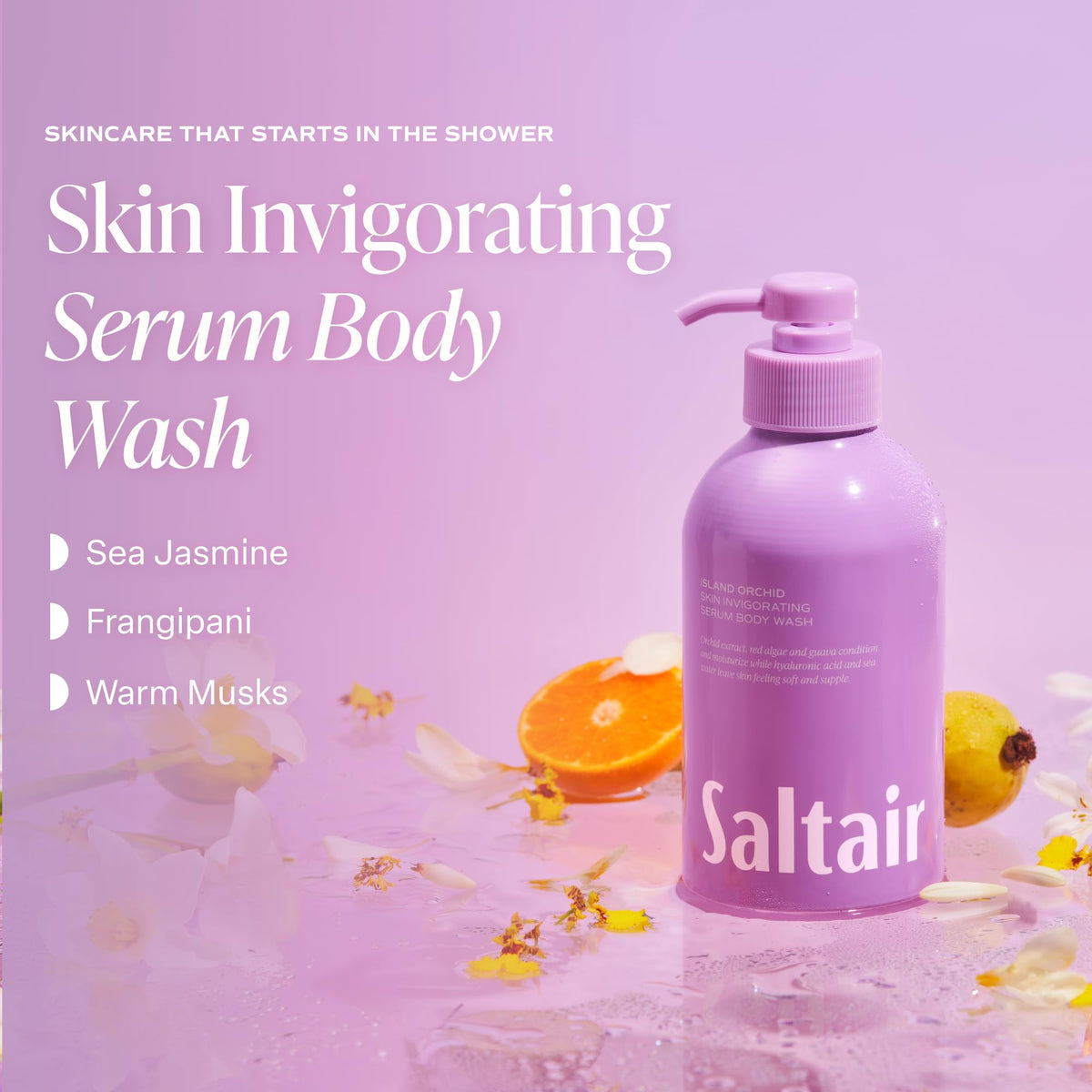 Saltair pump dispenser close-up for easy one-handed use and spill-free benefit