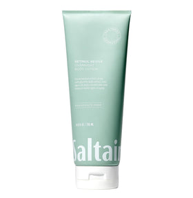 Saltair bottle front pump view showing product packaging and pump for easy nightly use