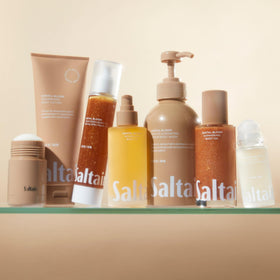 Saltair label closeup emphasizing scent and clean formulation