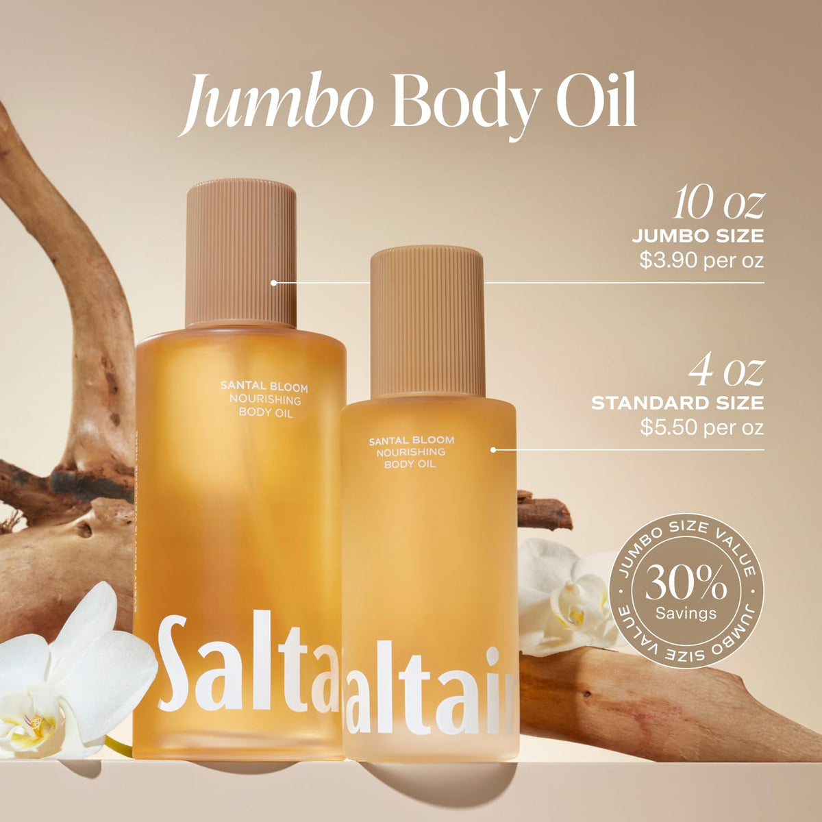 Saltair oil texture close-up showing silky, lightweight finish for quick absorption