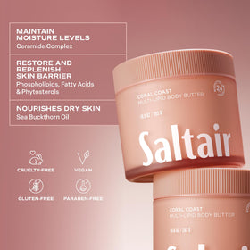 Saltair scent visual with coconut and guava notes suggesting fresh fragrance benefit