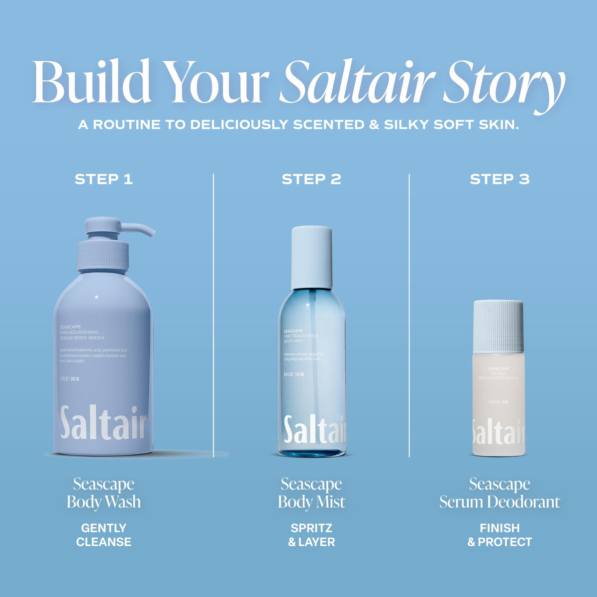 Saltair label and ingredient list view highlighting hyaluronic acid and B5