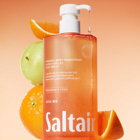Saltair pump close-up dispensing serum highlighting fast absorption benefit