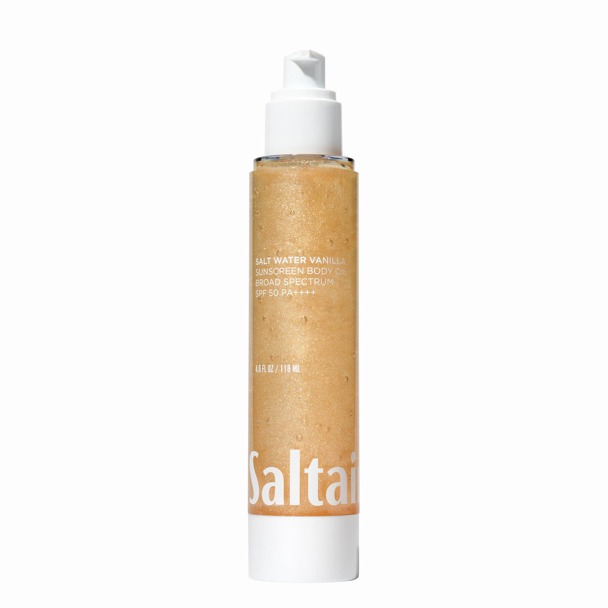 Saltair front pump bottle showing packaging and sunscreen convenience