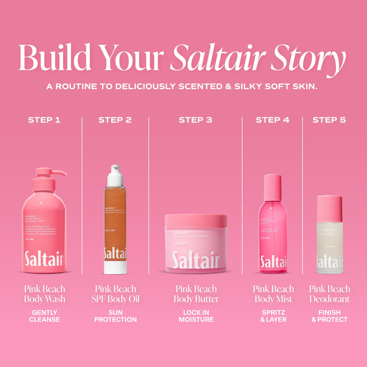 Saltair next to travel essentials showing 4 fl oz convenience benefit