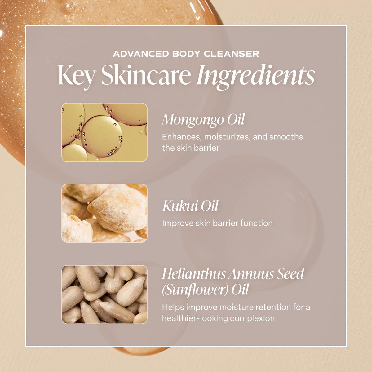 Saltair ingredients kukui and mongongo oils emphasizing nourishing benefits