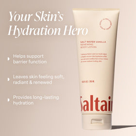 Saltair tube close-up of cap and label highlighting clean design and usage