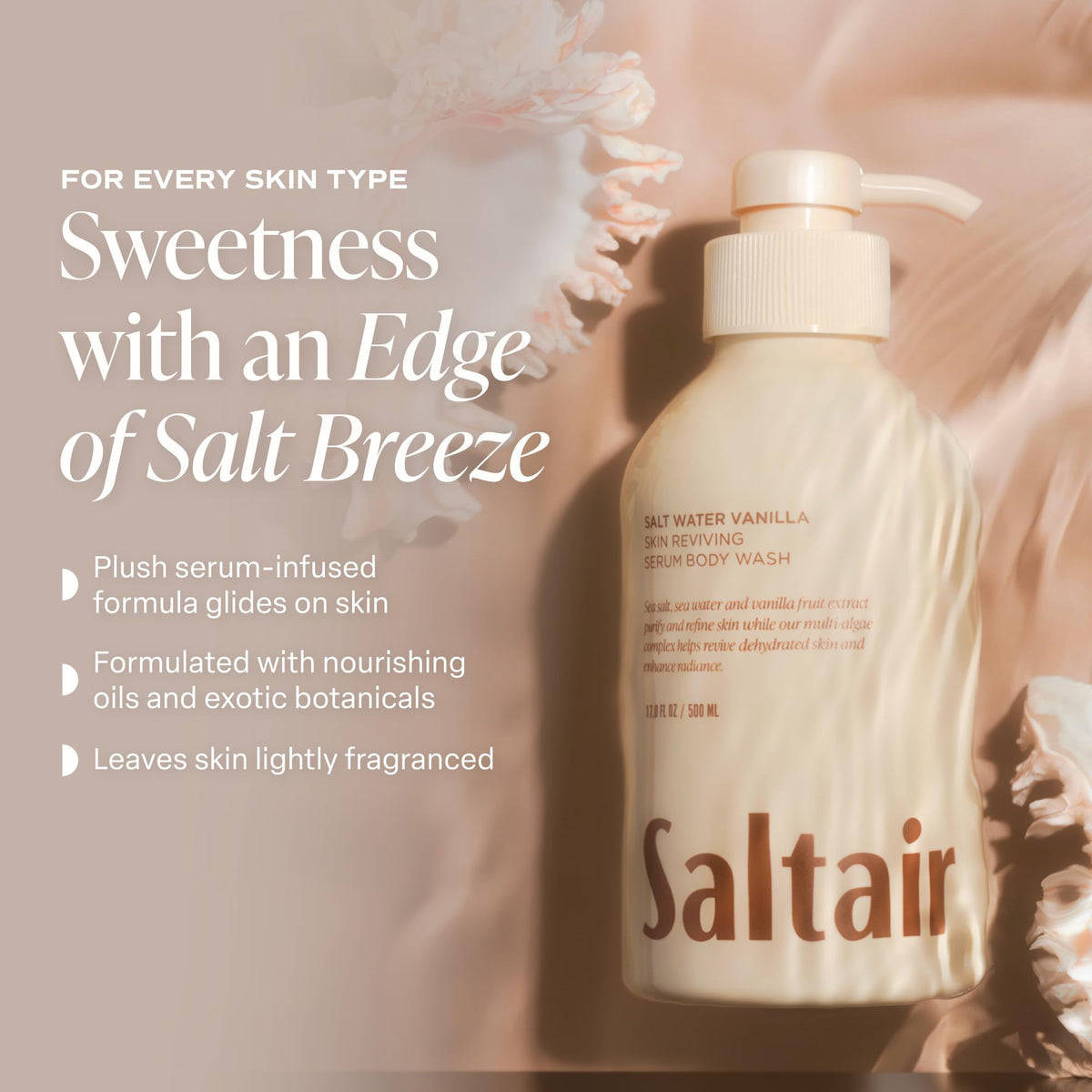 Saltair vanilla flower detail emphasizing antioxidant vanilla fruit extract benefit