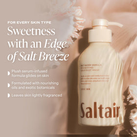 Saltair vanilla flower detail emphasizing antioxidant vanilla fruit extract benefit